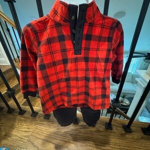 Red and Black Plaid Set